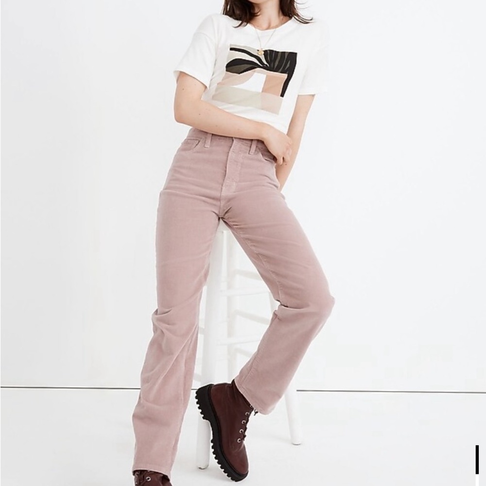 Madewell women’s perfect vintage straight jean corduroy addition in Pale Thistle
